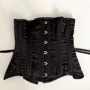 Black steel boned corset